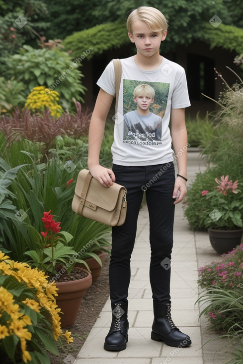 Hungarian teenager boy with  blonde hair