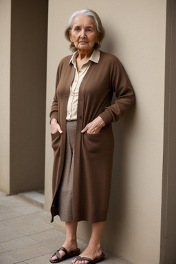 Elderly female with  brown hair