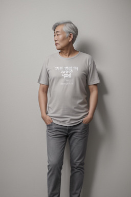 Korean adult male with  gray hair