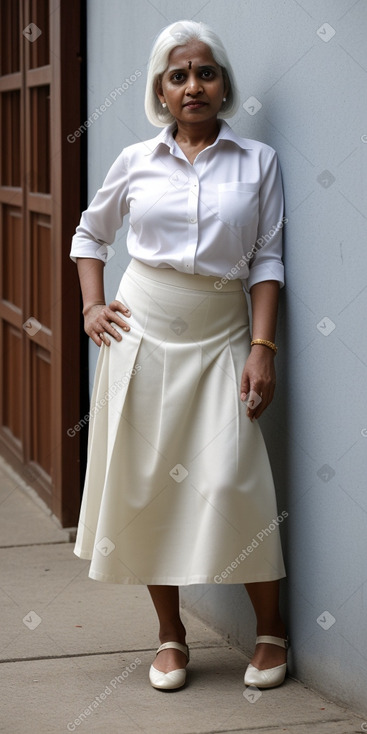 Sri lankan 45 years female with  white hair