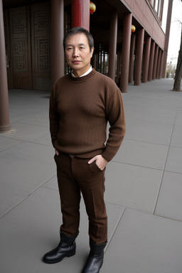 Chinese 45 years male with  brown hair