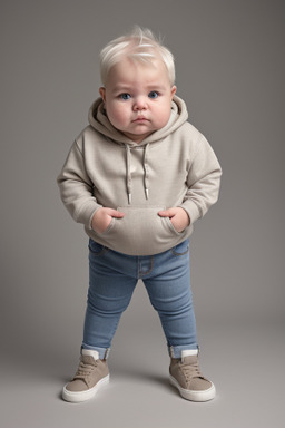 American infant boy with  white hair