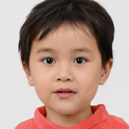 Neutral white child female with short  brown hair and brown eyes