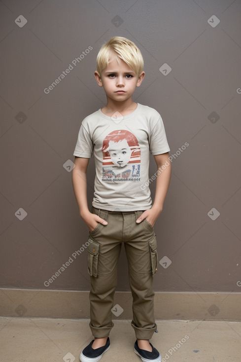 Paraguayan child boy with  blonde hair