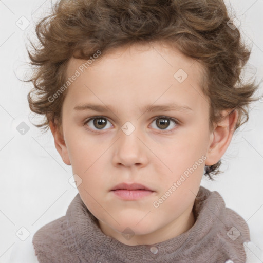 Neutral white child male with short  brown hair and brown eyes