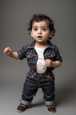 Costa rican infant boy with  black hair