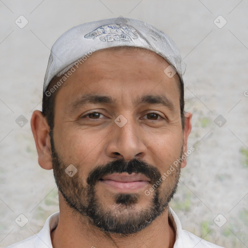 Neutral white adult male with short  black hair and brown eyes