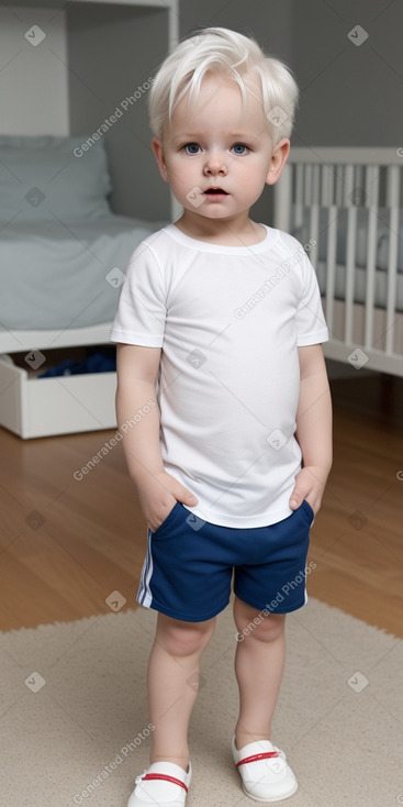 Finnish infant boy with  white hair