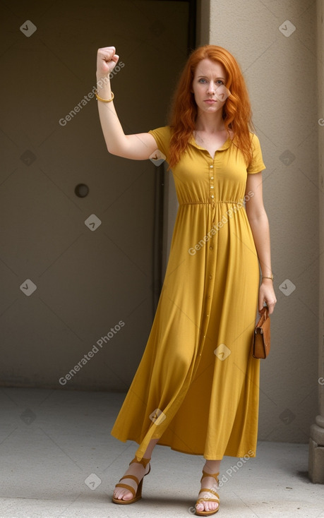 Spanish adult female with  ginger hair