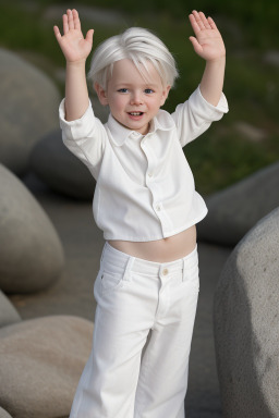 Latvian infant boy with  white hair