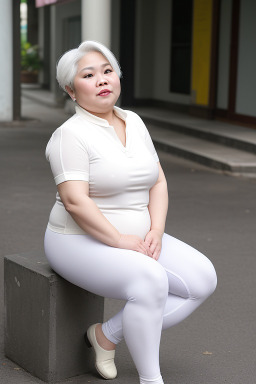 Vietnamese middle-aged female with  white hair