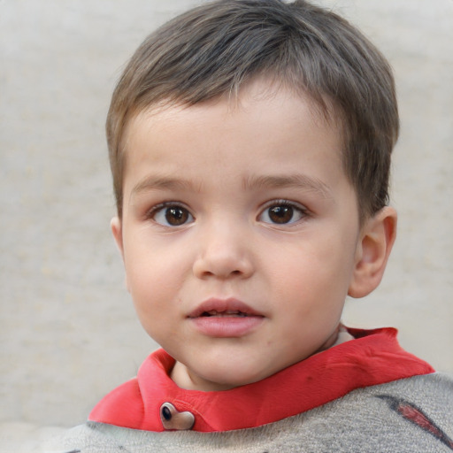 Neutral white child male with short  brown hair and brown eyes