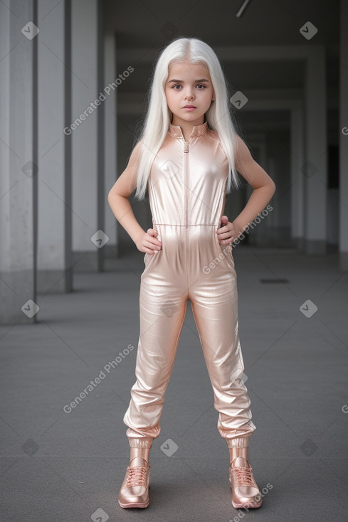 Albanian child girl with  white hair