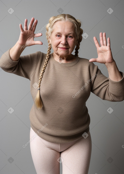 Austrian elderly female with  blonde hair