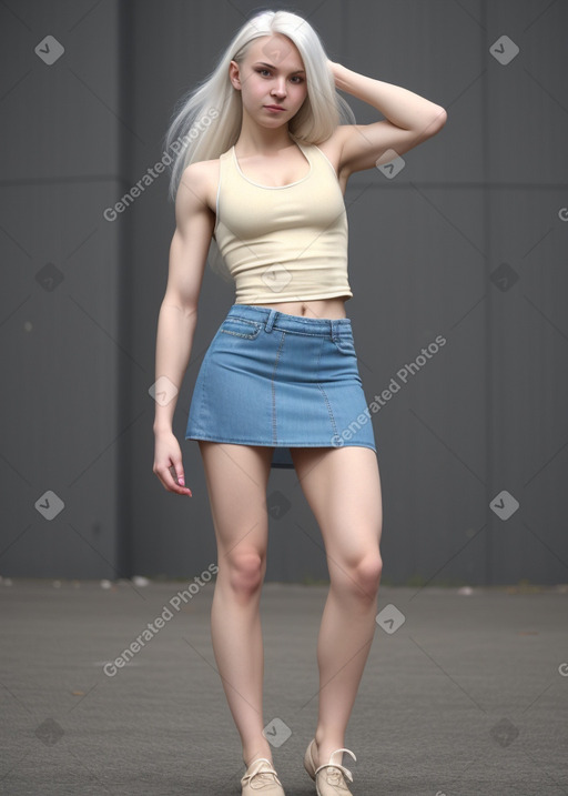 Russian young adult female with  white hair