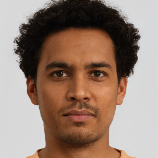 Neutral latino young-adult male with short  brown hair and brown eyes