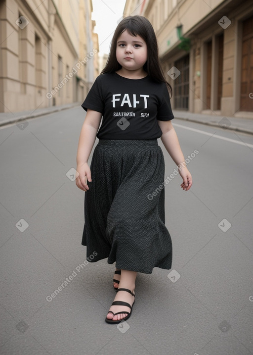 Hungarian child girl with  black hair