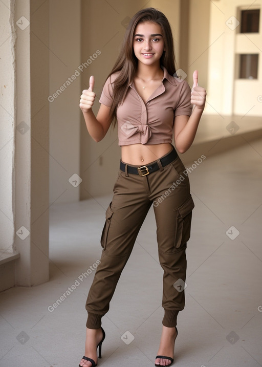 Algerian teenager girl with  brown hair