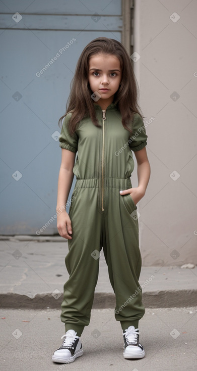 Algerian child female with  brown hair