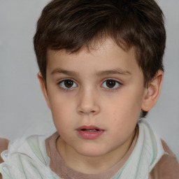 Neutral white child male with short  brown hair and brown eyes