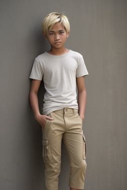 Filipino teenager boy with  blonde hair