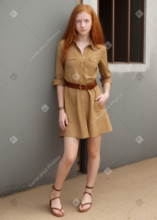 Spanish teenager girl with  ginger hair