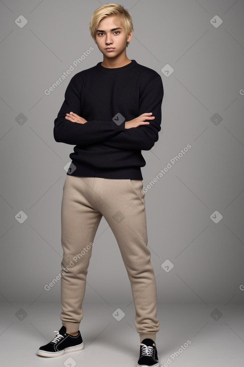 Peruvian young adult male with  blonde hair