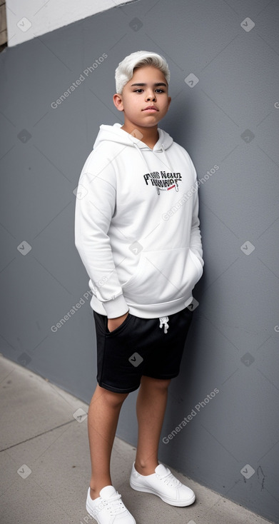 Puerto rican teenager boy with  white hair