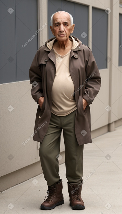 Tunisian elderly male with  brown hair