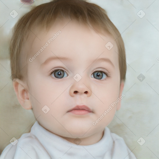 Neutral white child female with short  brown hair and brown eyes