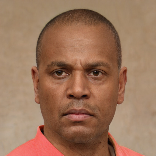 Neutral latino adult male with short  brown hair and brown eyes