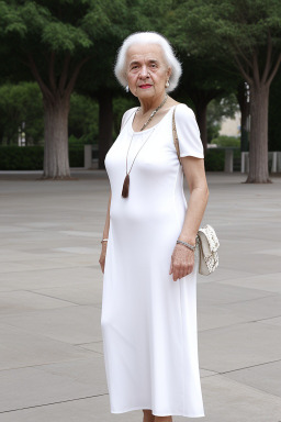 Greek elderly female with  brown hair