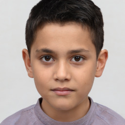 Neutral white child male with short  brown hair and brown eyes