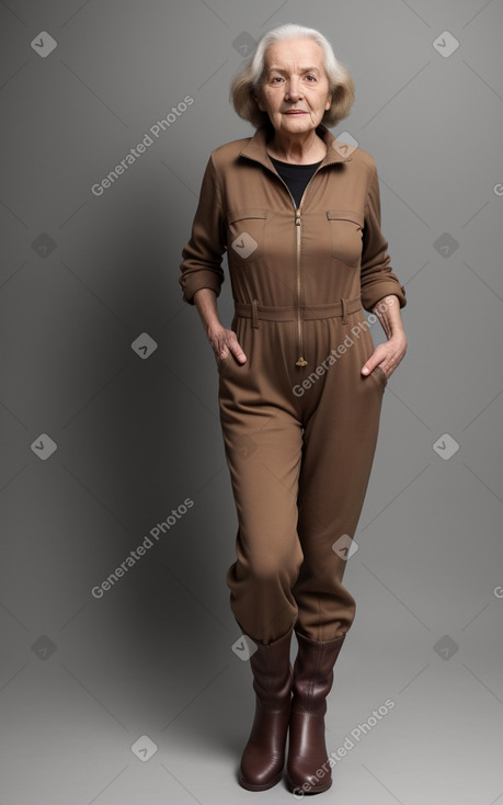 French elderly female with  brown hair