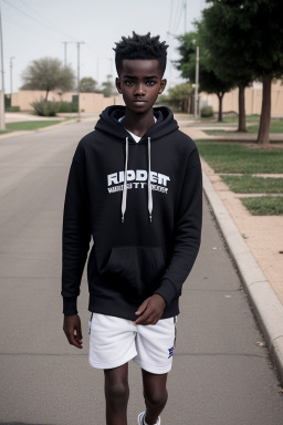 Sudanese teenager boy with  white hair