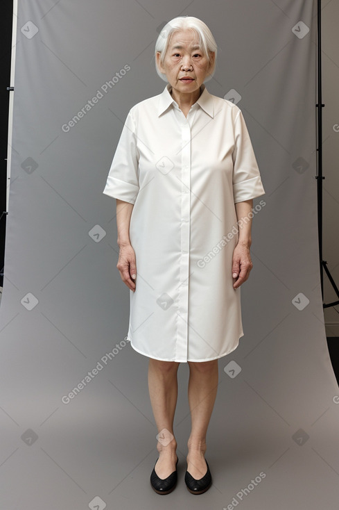 Japanese elderly female with  white hair