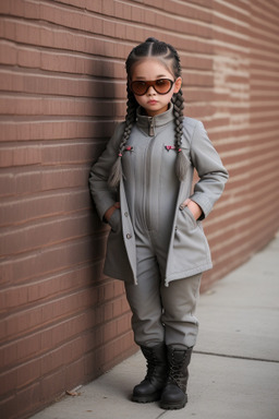 Korean child girl with  gray hair