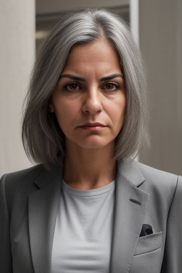 Portuguese young adult female with  gray hair