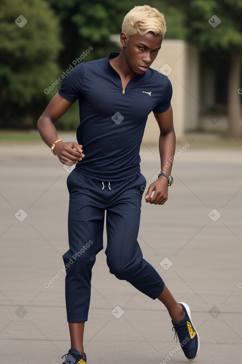 African young adult male with  blonde hair