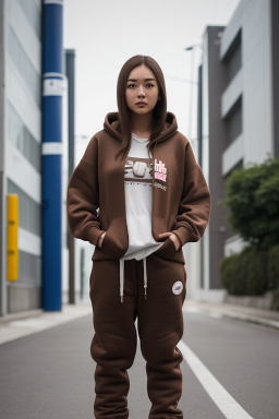 Japanese young adult female with  brown hair