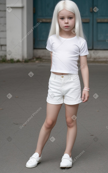 Russian child female with  white hair