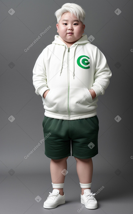 Korean child boy with  white hair