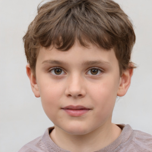 Neutral white child male with short  brown hair and brown eyes