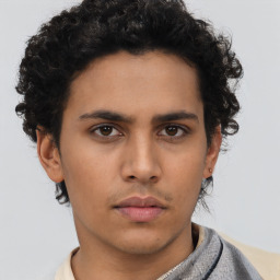 Neutral asian young-adult female with short  brown hair and brown eyes