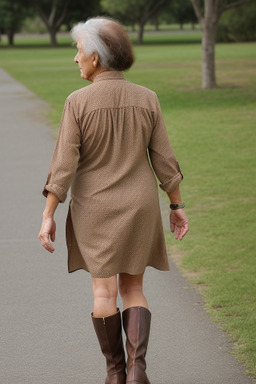 Tunisian elderly female with  brown hair