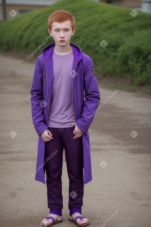 Uzbek teenager boy with  ginger hair