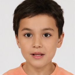 Neutral white child male with short  brown hair and brown eyes