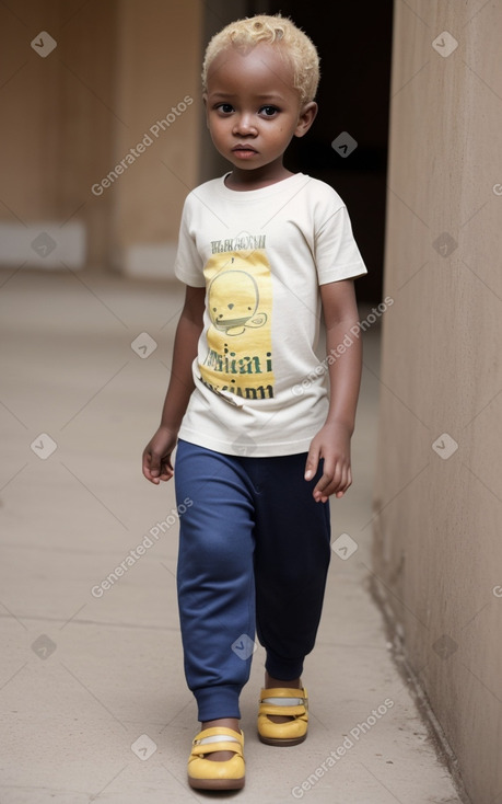 Tanzanian infant boy with  blonde hair