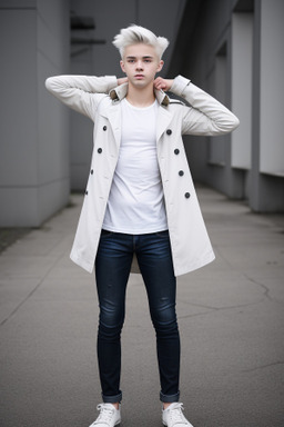 Lithuanian teenager boy with  white hair