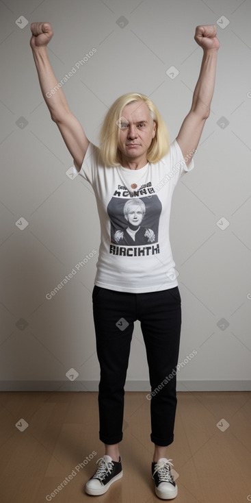 Ukrainian 45 years non-binary with  blonde hair